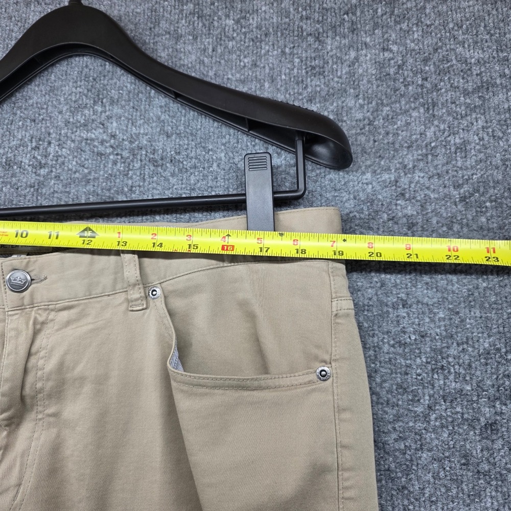 Peter Millar Mens Khaki Chinos Flat Front Straight Leg Pants Size 38 - Picture 9 of 12